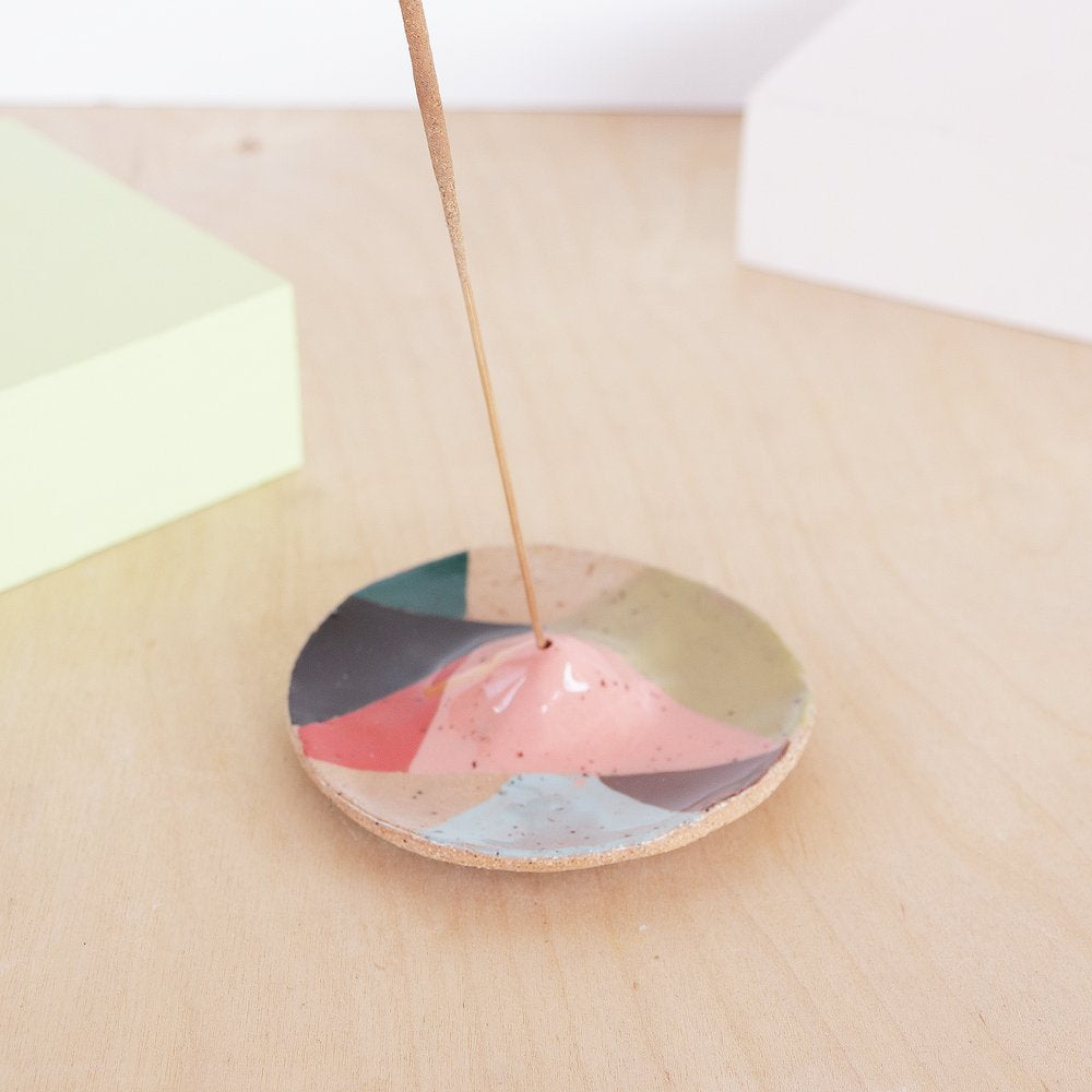 Ceramic Incense Holder In Patchwork