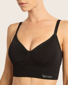 Wireless Low Back Bra In Black