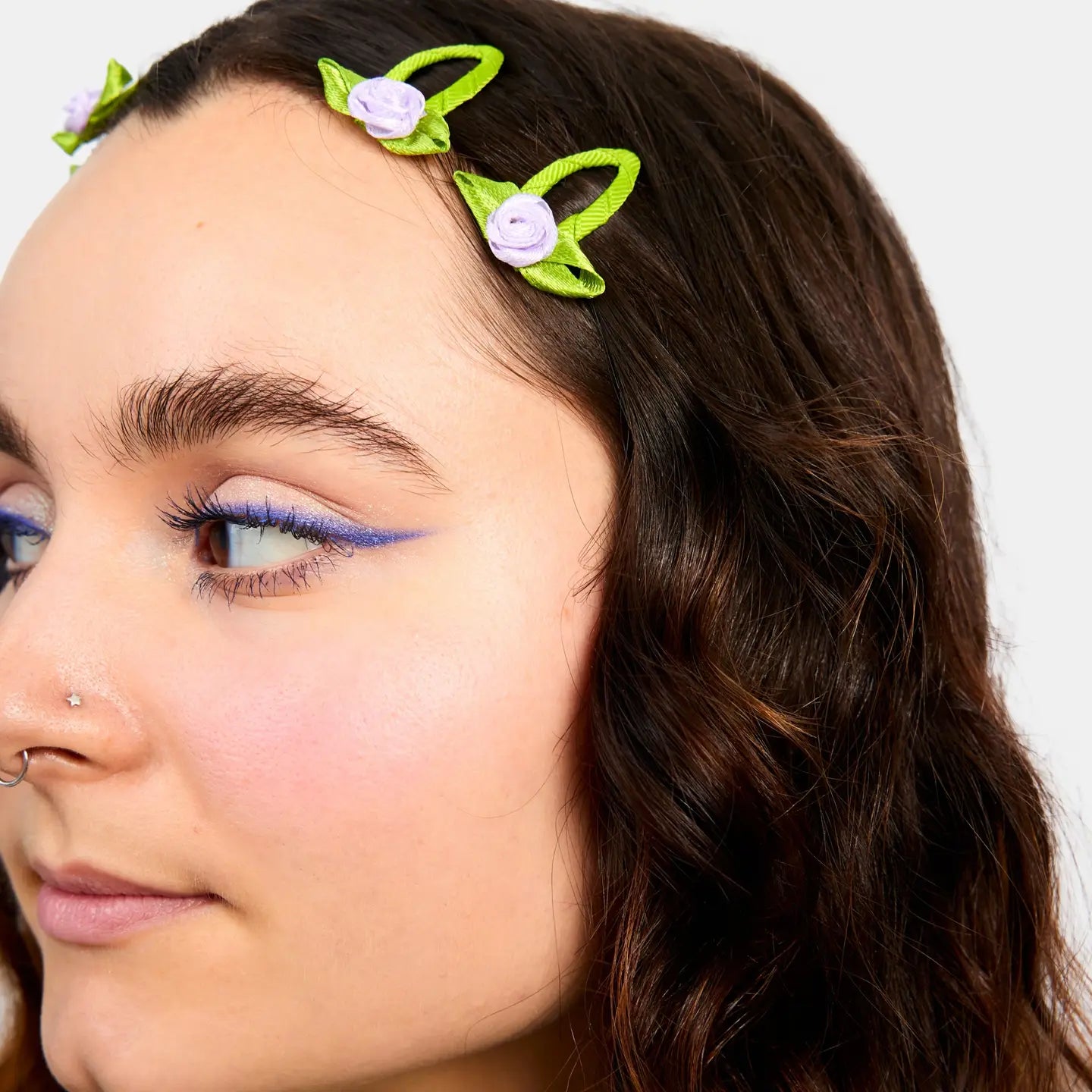 Rosette Snap Clips In Lilac