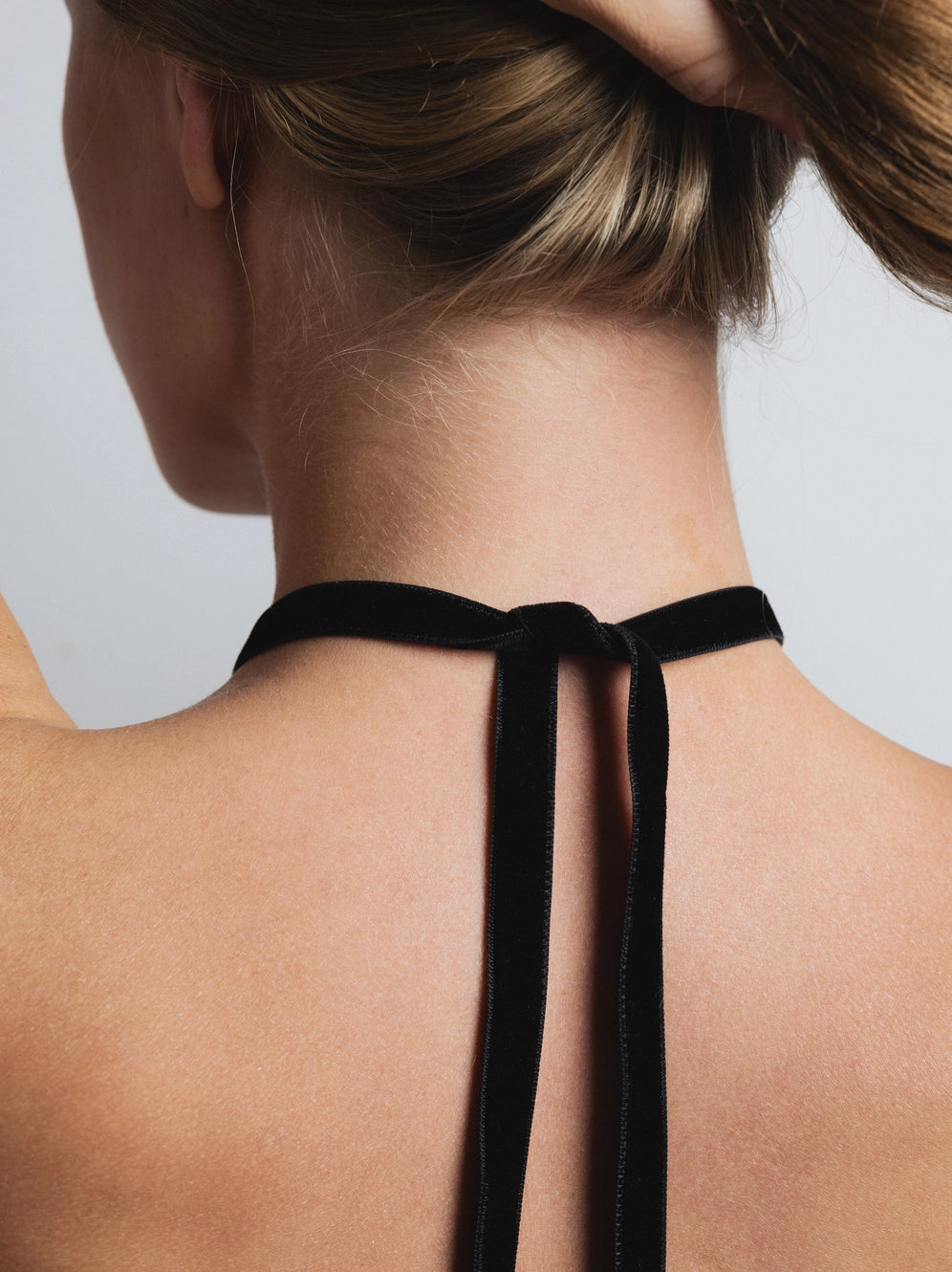 Bean Pendant Necklace On Velvet Chord