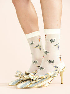 Theona Sheer Crew In White