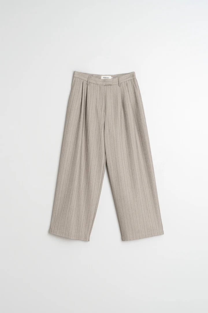 Tailored Pleated Trousers In Grey