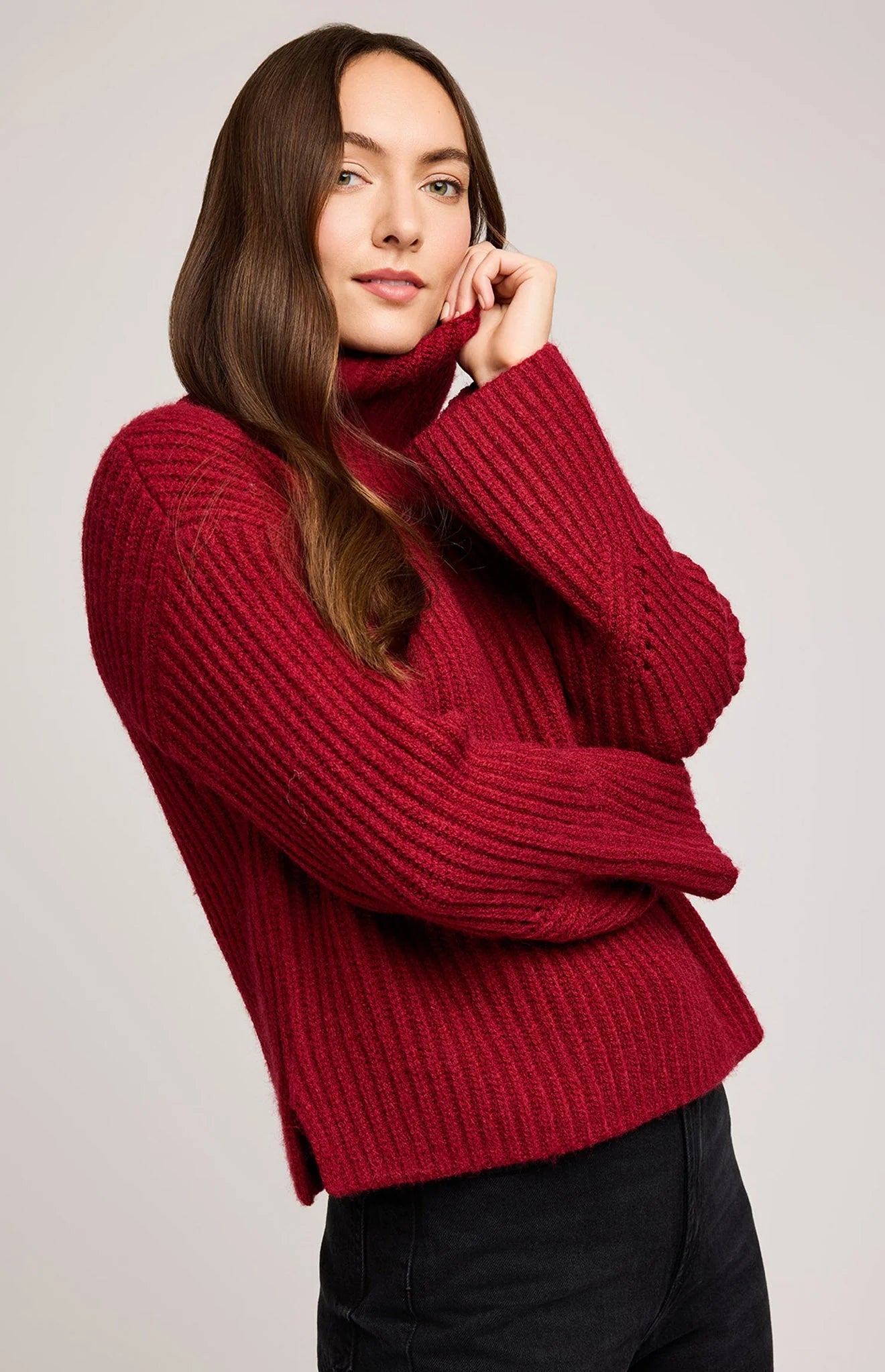 Marlow Turtleneck In Crimson