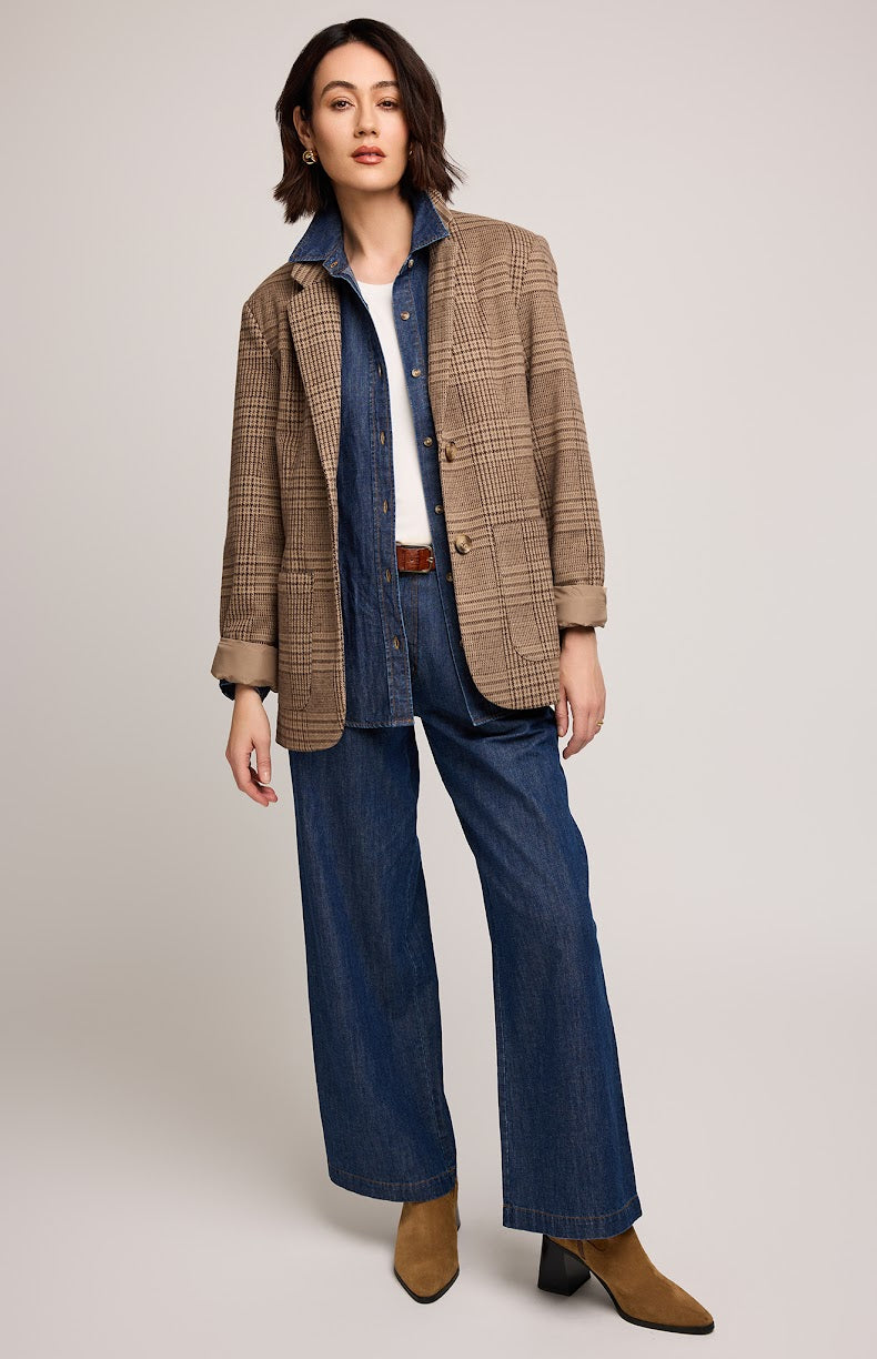 Sapphira Blazer In Chocolate Glencheck