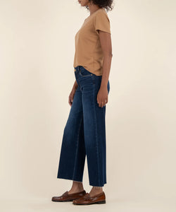 Meg High Rise Raw Hem Jeans In Dark Wash