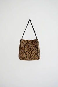 Leather Bucket Bag In Leopard