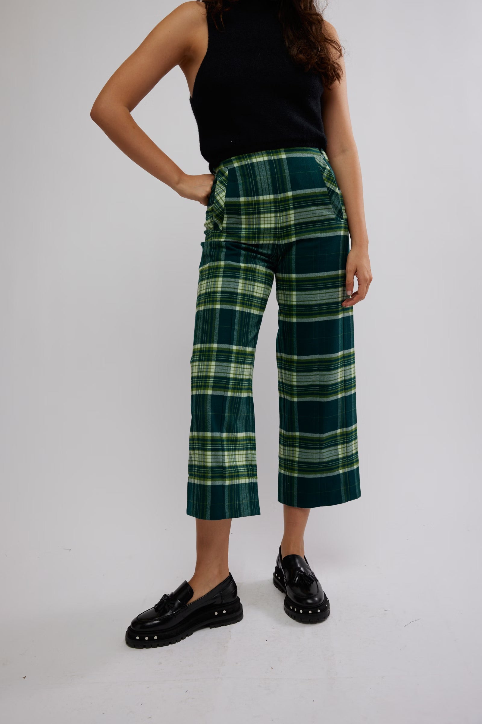 Acadia Trouser In Green Plaid