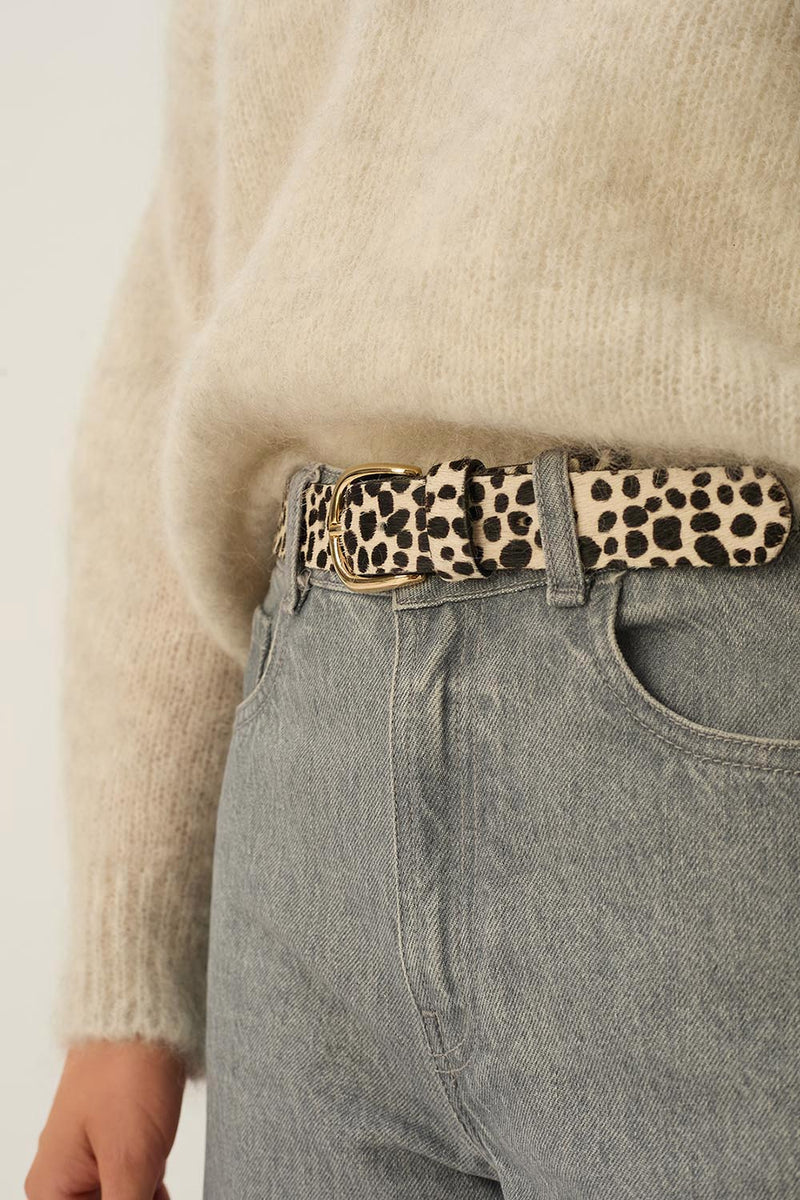 Martino Leather Belt In Spotty