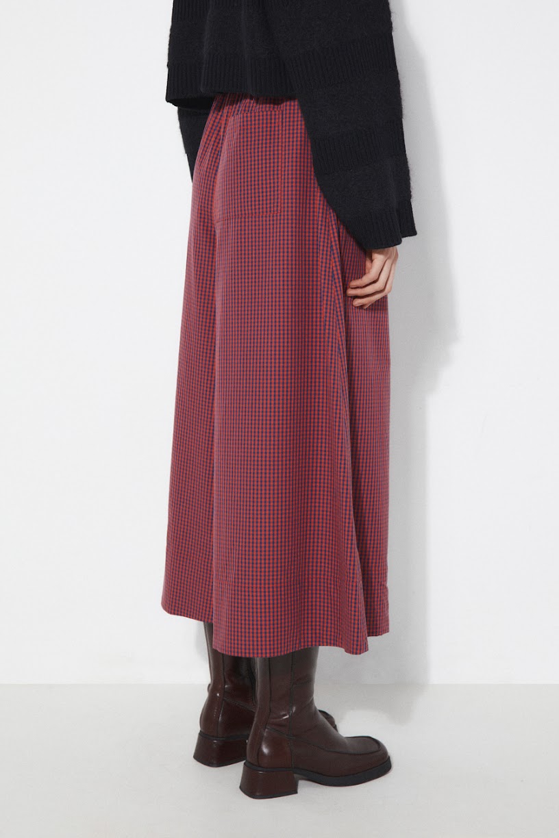 Lobe Pants In Checkered Navy & Red