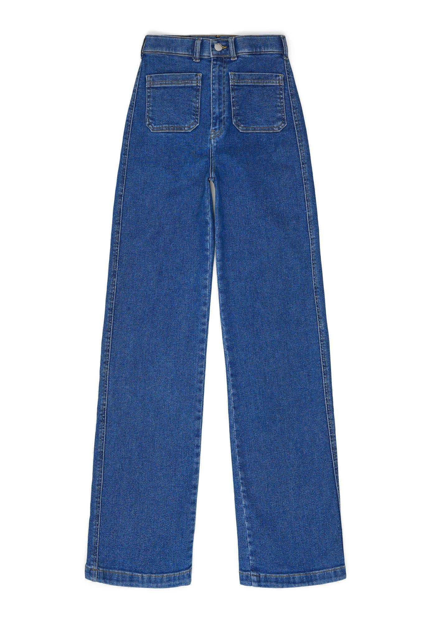 Moxy Straight Patch Pocket Denim In Cape Mid Retro