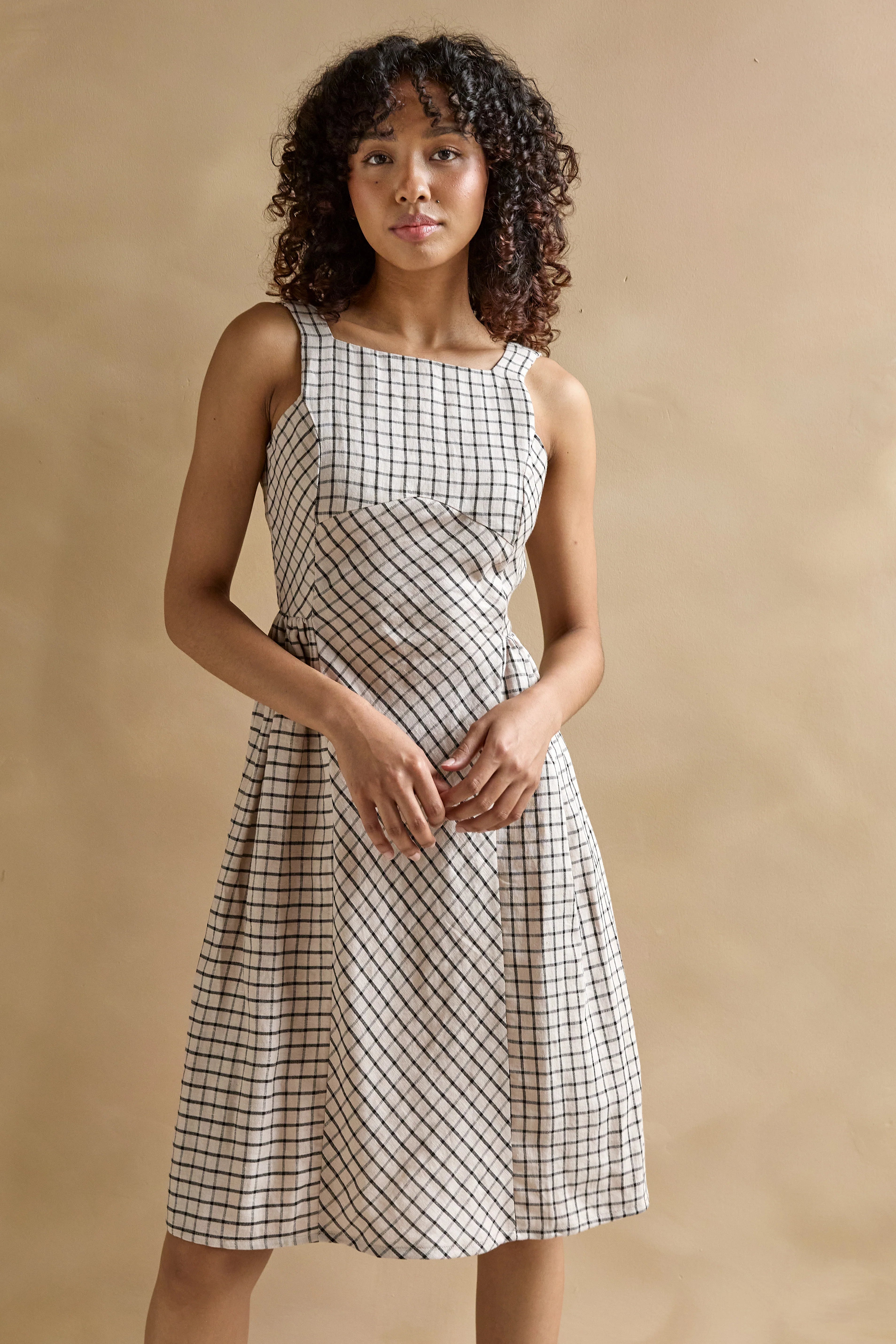 Felicia Dress In Black Check