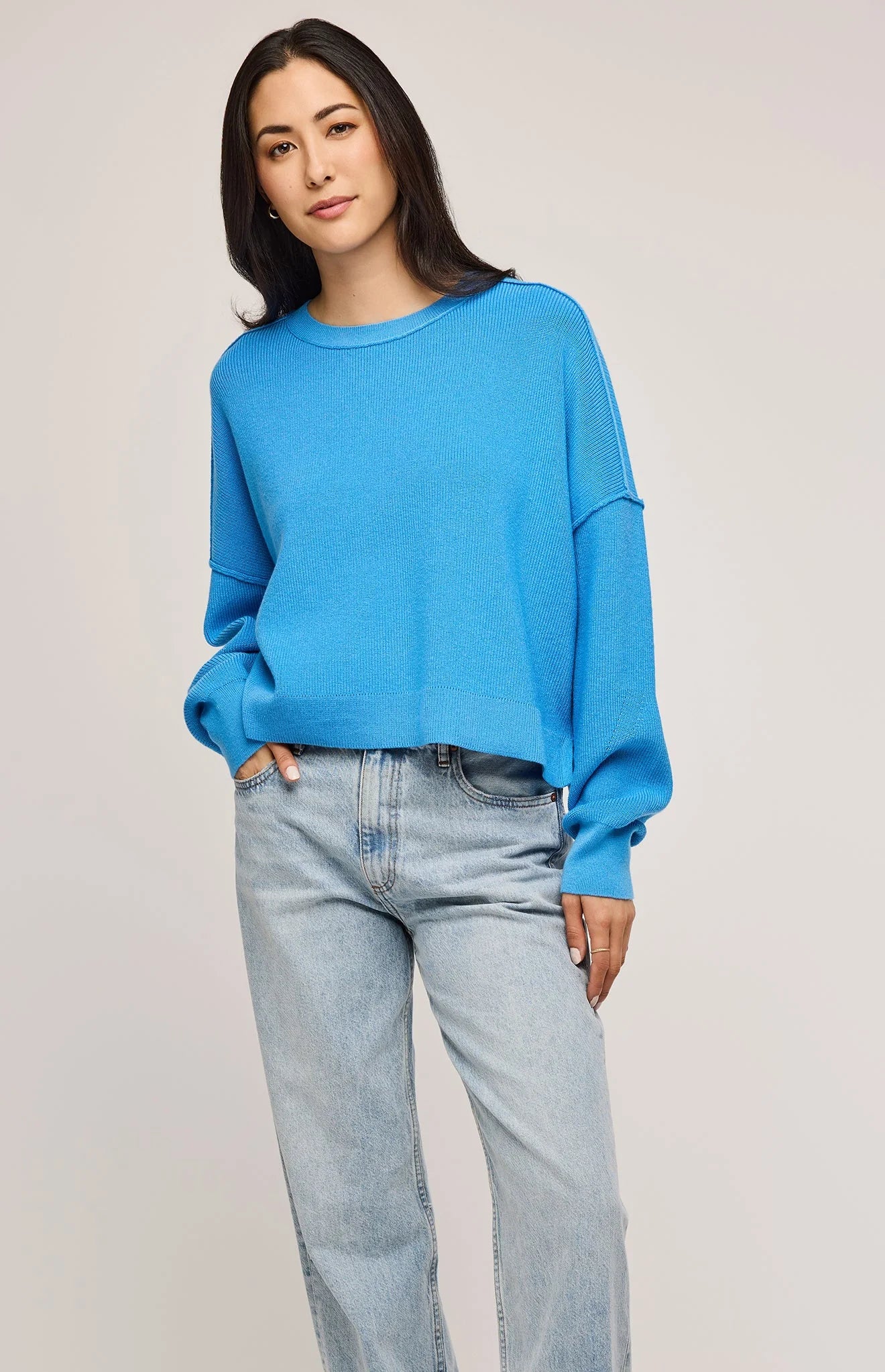 Echo Knit Pullover In Capri