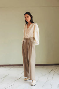 Tailored Pleated Trousers In Grey