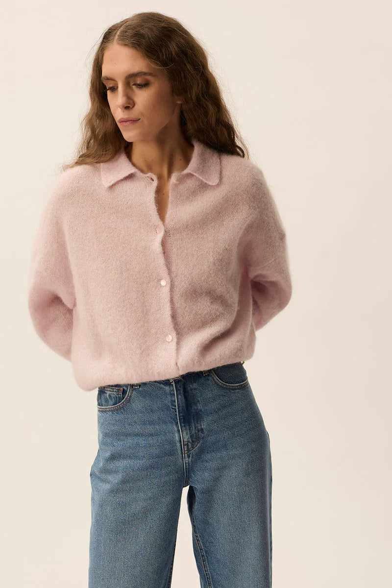 Anastasia Knit Cardigan In Lilas