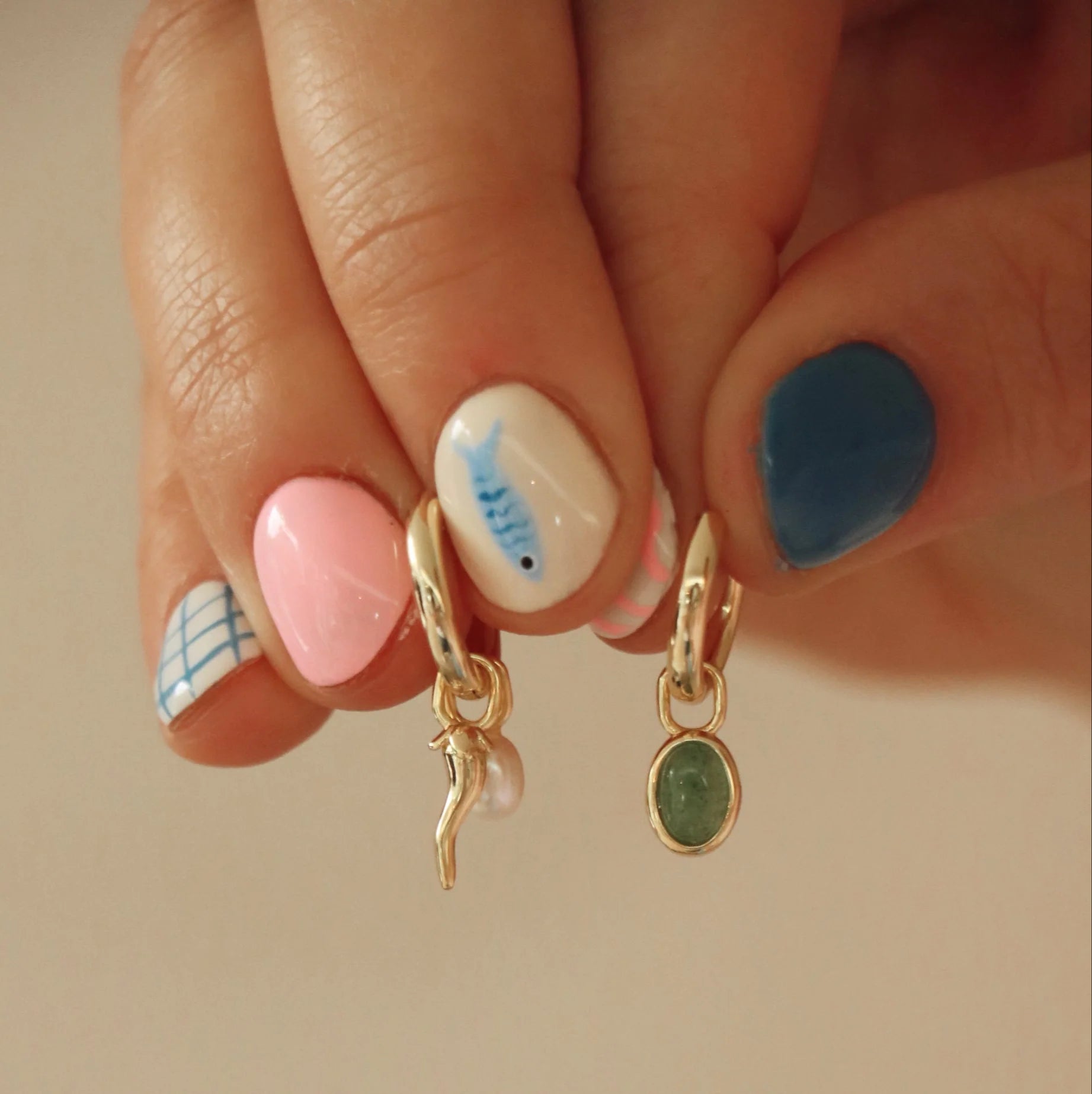 Pepeo Asymmetrical Charm Earrings