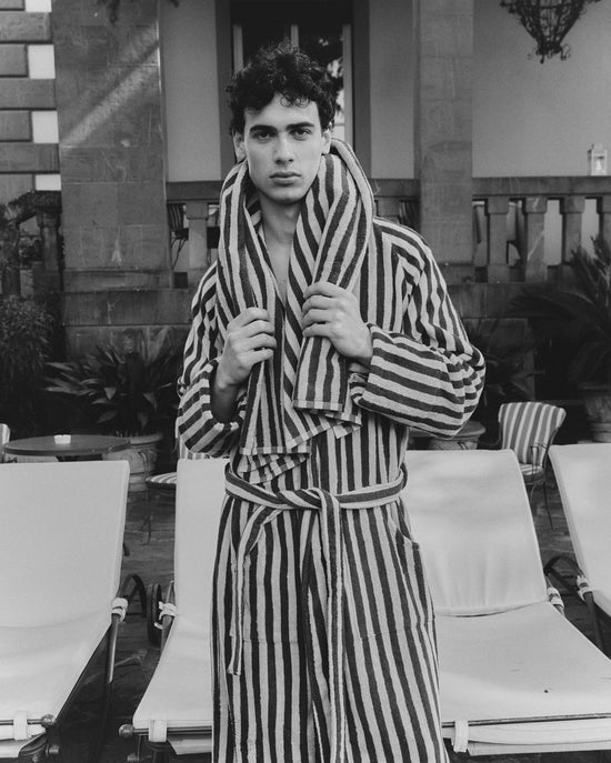 Naram Bathrobe In Sea Foam & Deep Teal