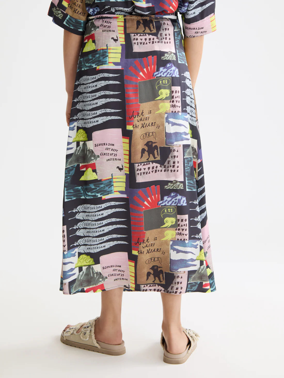 Midi Wrap Skirt In Art Department Collage