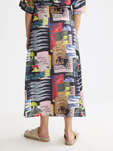Midi Wrap Skirt In Art Department Collage