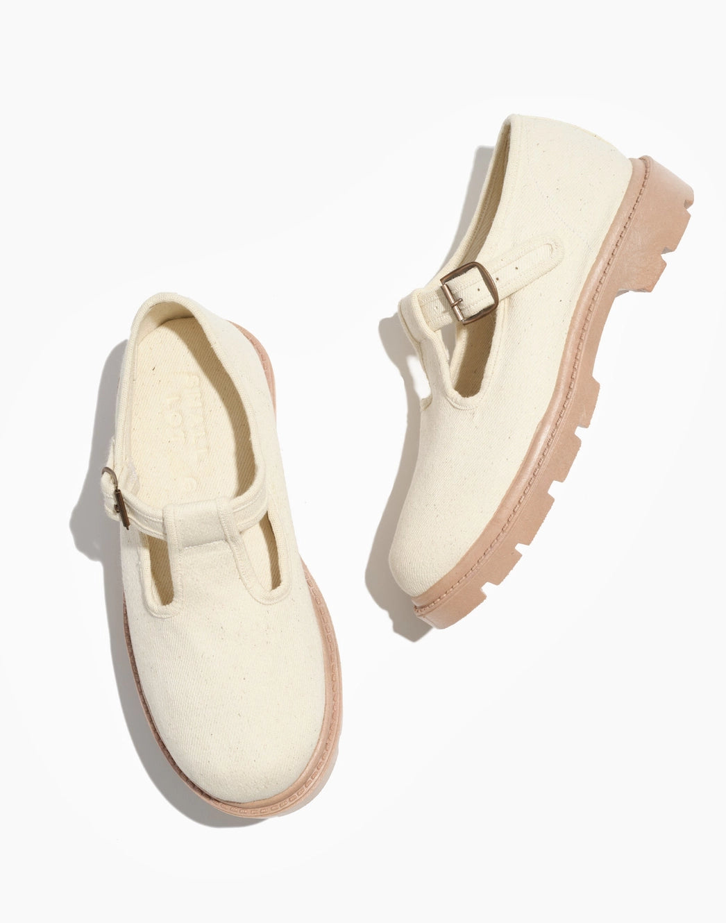 Lug Sole Mary Jane In Natural
