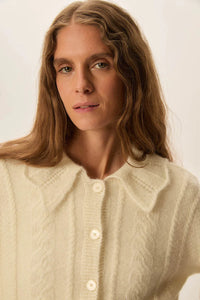 Capucine Collared Cardigan In Cream
