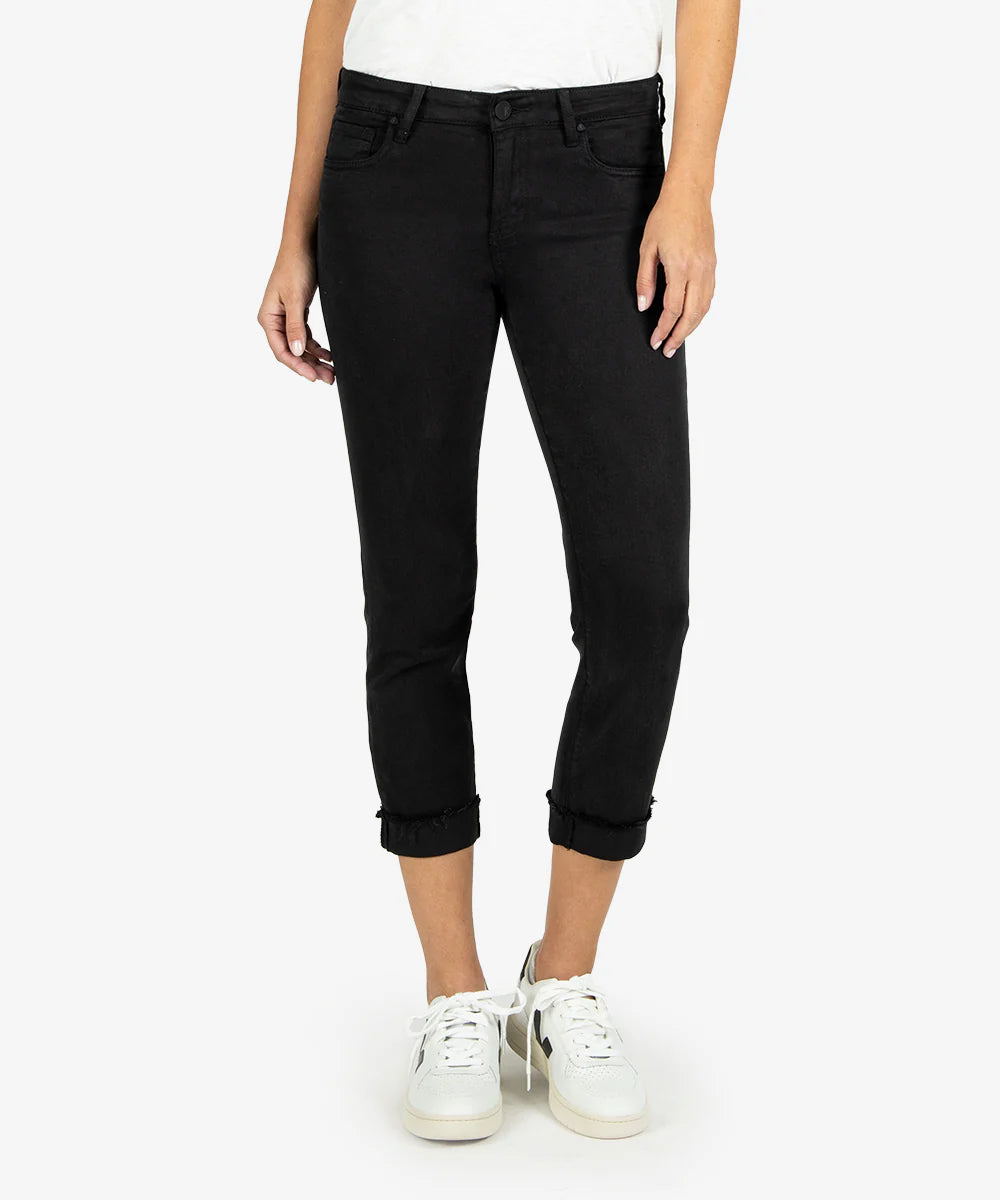 Amy Mid Rise Crop Denim in Black