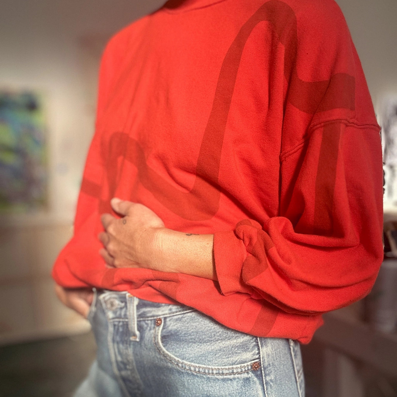 The Stevie Sweatshirt In Ziggy Tomato