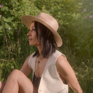 Palm Hat In Natural Brown
