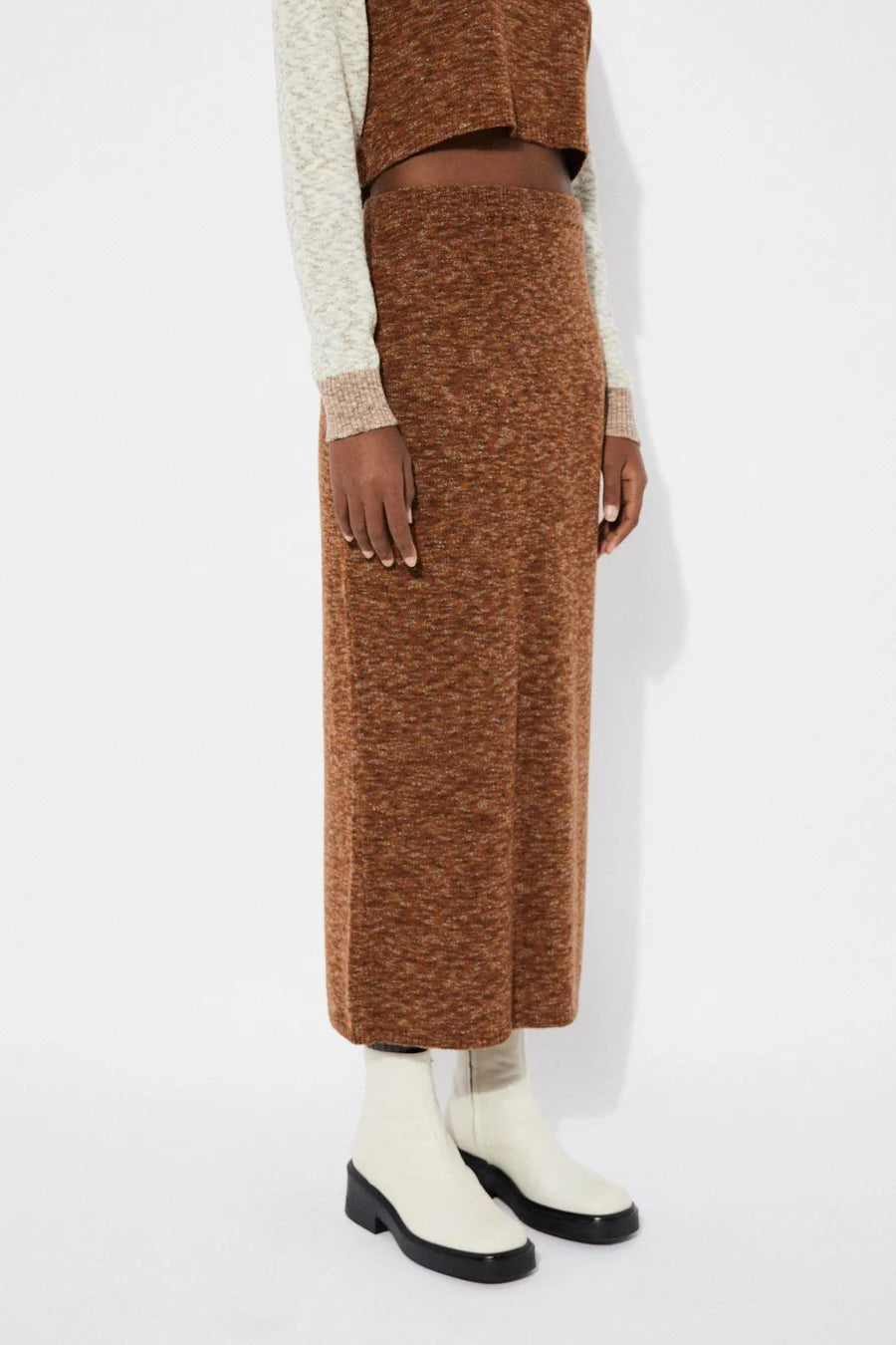 Moredo Knit Skirt In Caramel