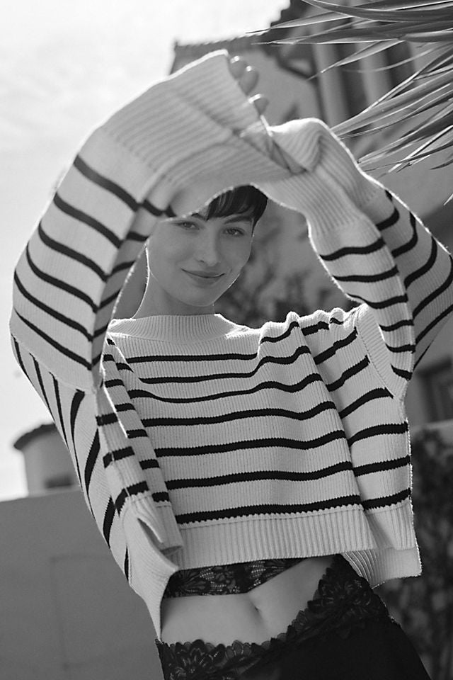 Stripe Easy Street Crop In Pearl Combo