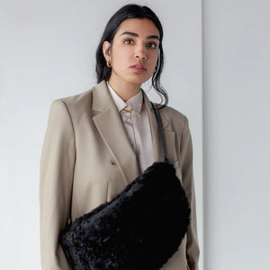 YBH Black Shearling Sling