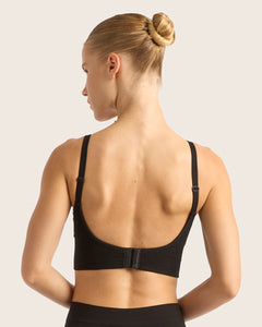 Wireless Low Back Bra In Black