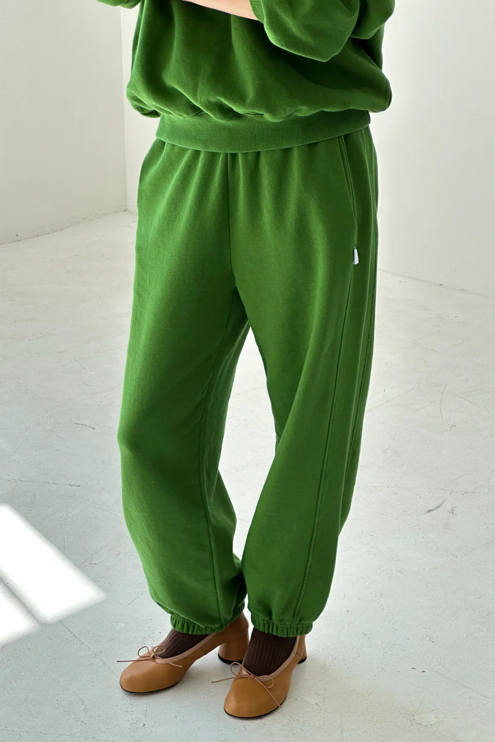 French Terry Balloon Pants In Avocado