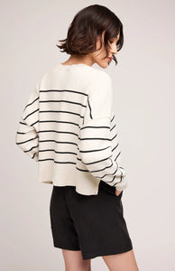 Echo Stripe Pullover Black & White