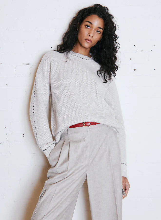 Contrast Stitch Cashmere Sweater