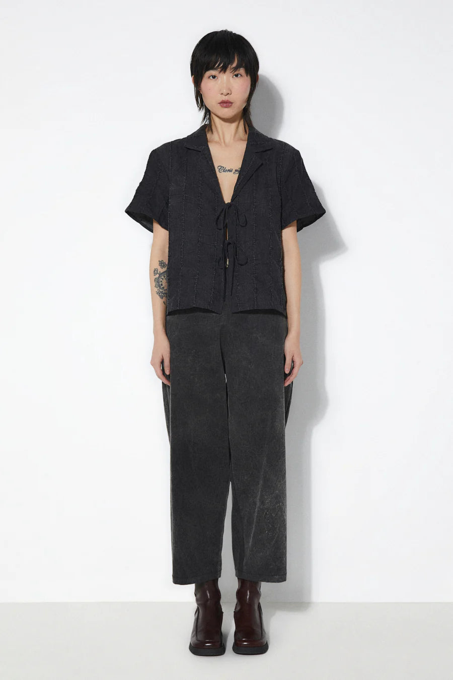 Doreen Tie Top In Vintage Black