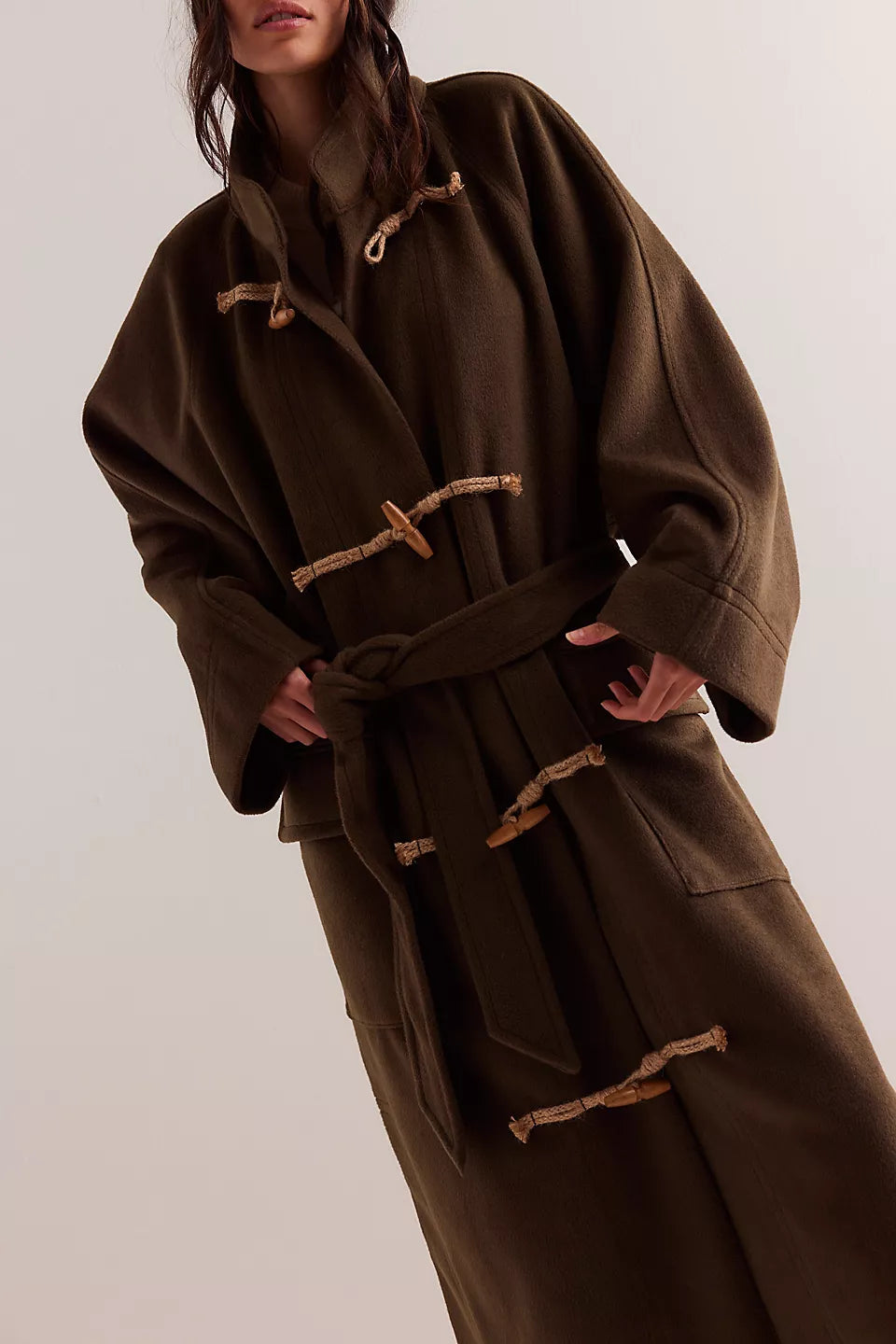 Alma Duffle Coat In Beech