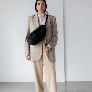 YBH Black Shearling Sling