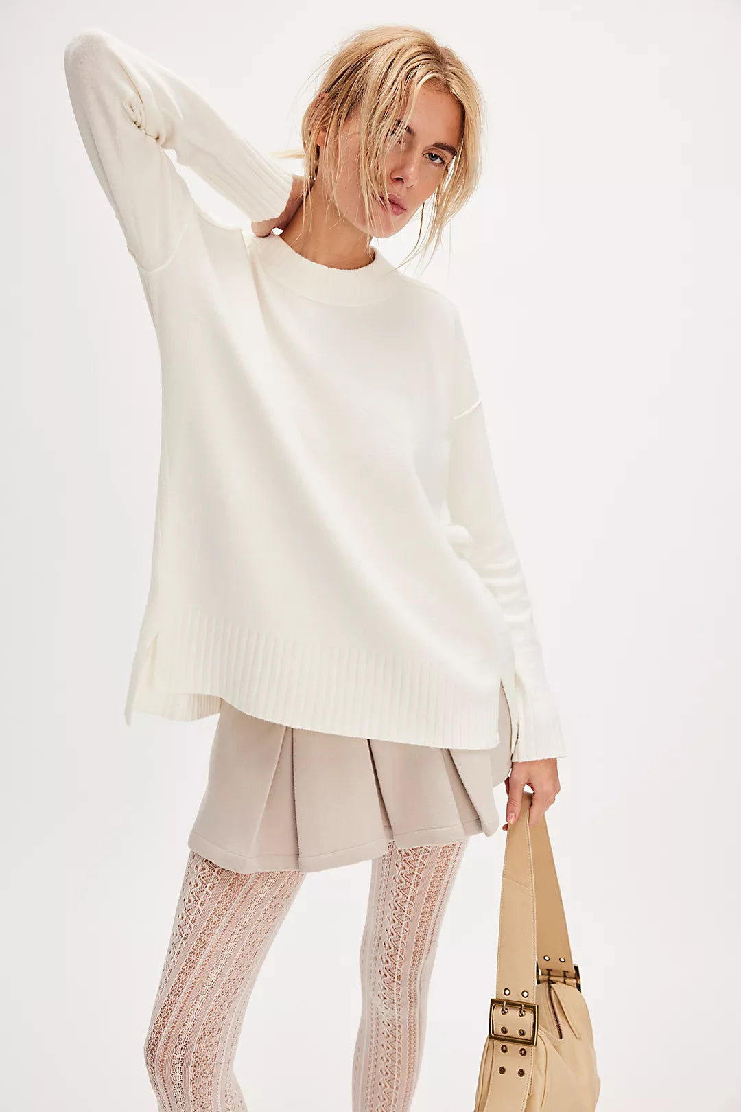 Phoebe Pullover In Stark White