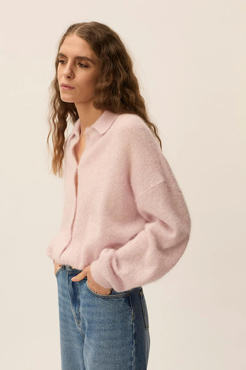 Anastasia Knit Cardigan In Lilas