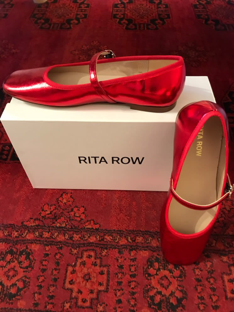 Verda Ballerina Flats In Metallic Red