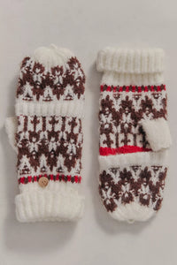 First Frost Fairisle Gloves In Ivory Mix