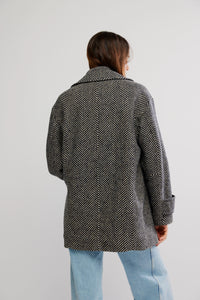Ari Wool Peacoat In Black