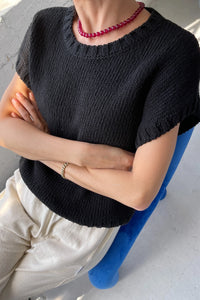 Pierre Cotton Sweater In Black