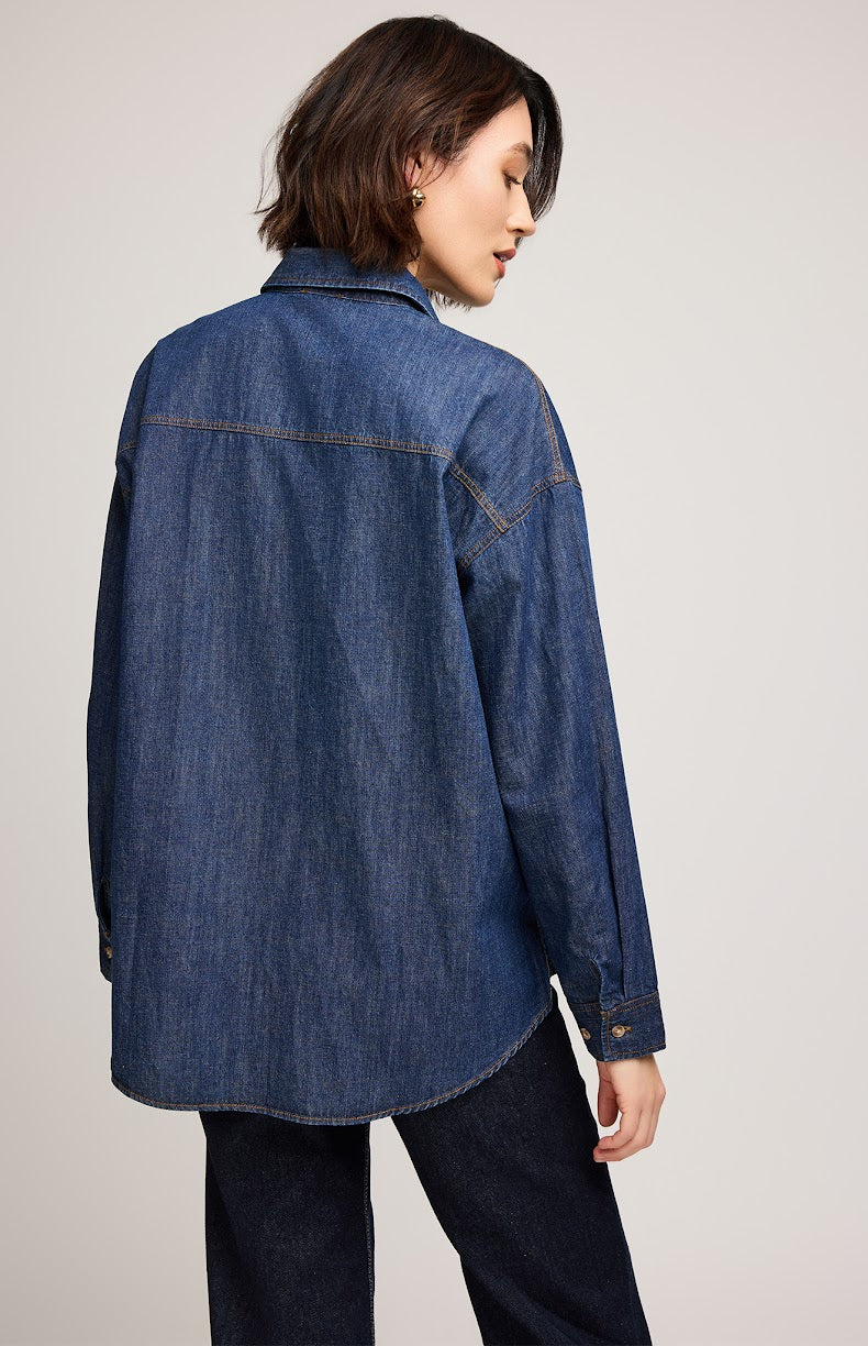 Whitney Denim Shirt In Dark Wash