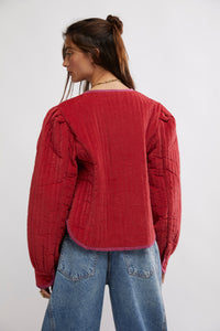 Natalia Sweetheart Jacket In Red Velvet