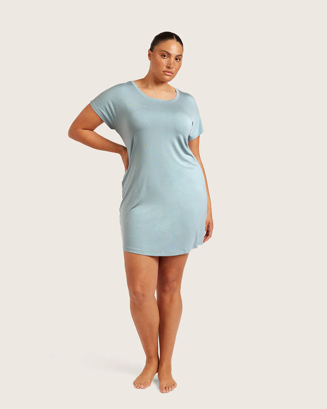 Goodnight Night Dress In Mineral Blue