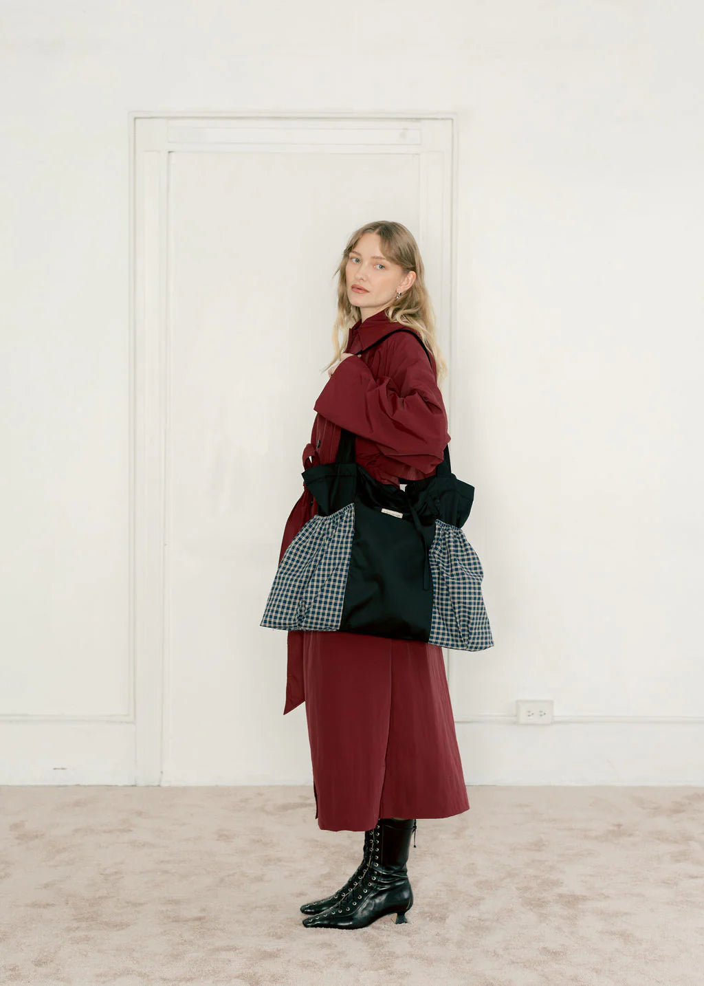 Jumbo Tote In Carter Plaid