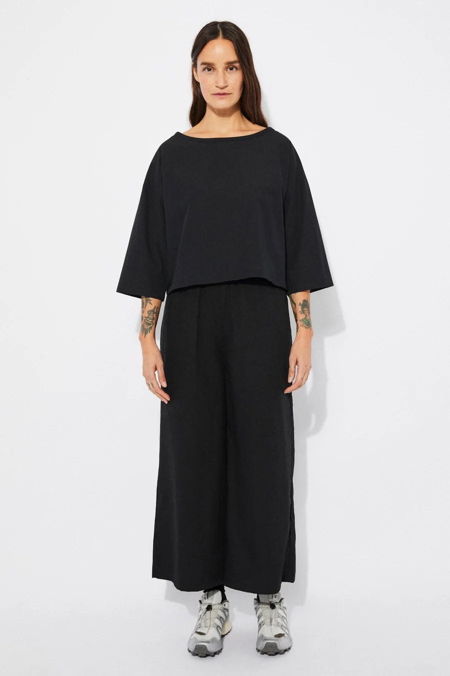 Randal Poplin Top In Black