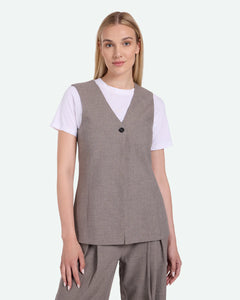 Davida Waistcoat In Pine Bark