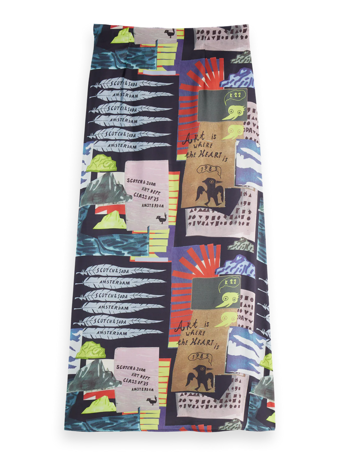 Midi Wrap Skirt In Art Department Collage